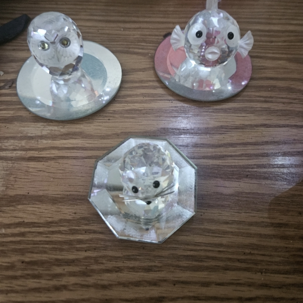 Schwartz crystal: blow fish,mouse and owl